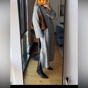 H&M Gray Knit Maxi Sweater Dress | Minimalist | Scandinavian Vibes| BNWT